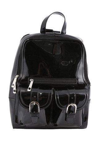Vinyl Mini Backpack - Black