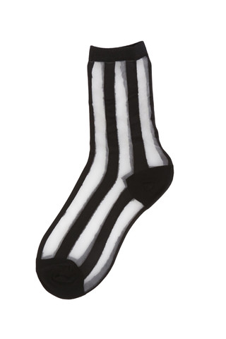 Stripe Mesh Socks - Black