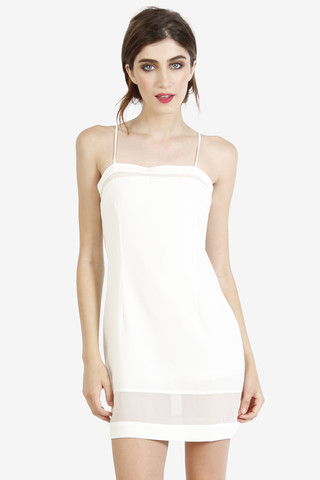 90s Primetime Mesh Detail Shift Dress