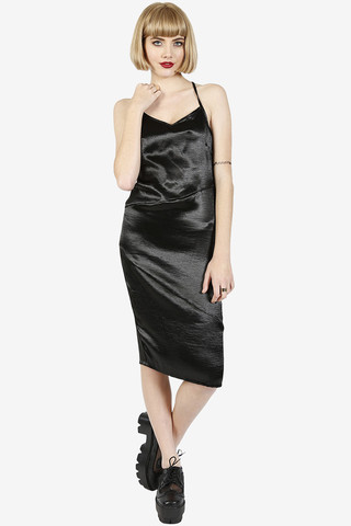 Satin Negligee Midi Dress