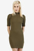 Lonna Ribbed Mock Neck Dress - Olive