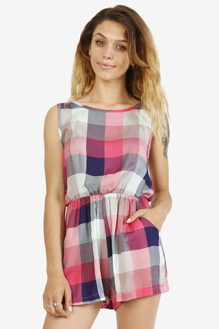 Quinn Check Plaid Romper By See You Monday