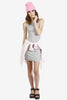 Thin Ribbed Mini Dress - Grey
