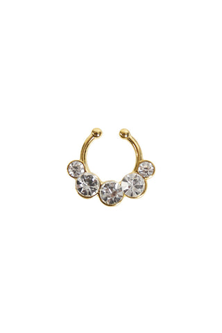 Jewel Faux Septum Ring - Gold