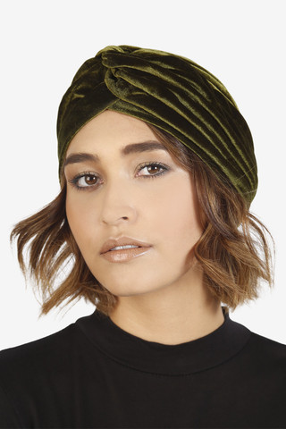 Aura Velvet Turban - Green