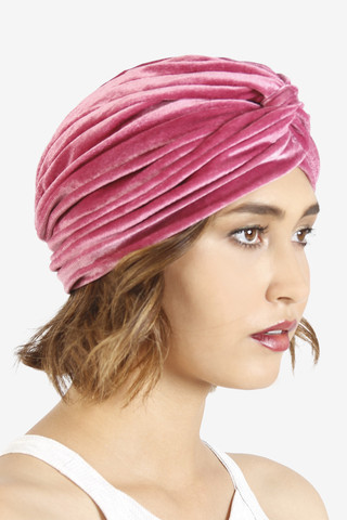 Aura Velvet Turban - Pink