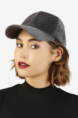 Fuzzy BB Girl Ball Cap - Grey