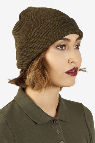 Nora Striped Beanie - Olive