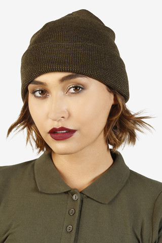 Nora Striped Beanie - Olive