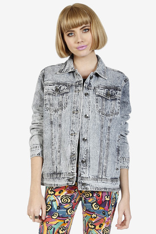 BFF Oversized Acid Wash Denim Jacket