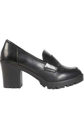 Chunky Heeled Penny Loafer