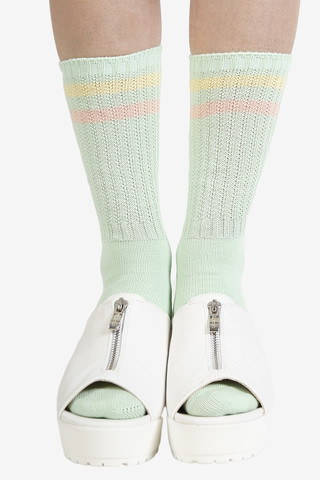 Pastel Stripe Socks - Honeydew