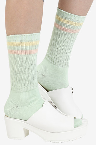 Pastel Stripe Socks - Honeydew