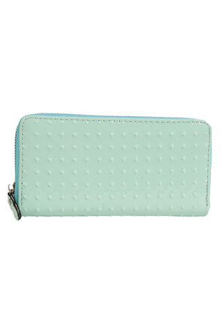 Patent Dotted Pastel Wallet - Mint