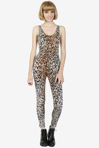 Unitard Jumpsuit in Wild Animal Print - By Motel