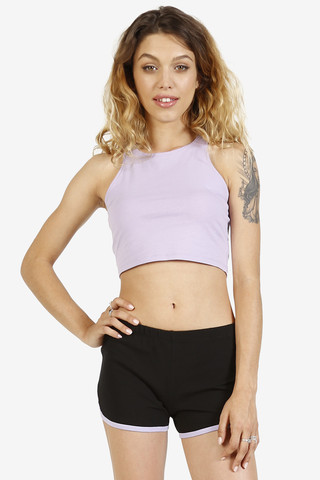 Runaway Girl Shorts - Black/Lavender