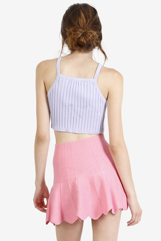 Averill Pleat Look High Waist Tennis Skirt - Pink