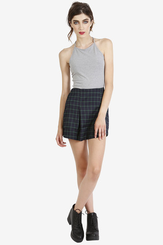 Check In Plaid Skirt - Green