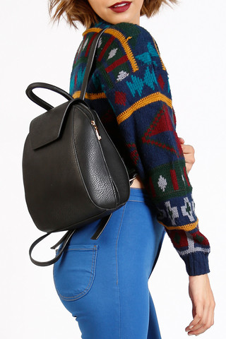 Super Mini Square Backpack - Black