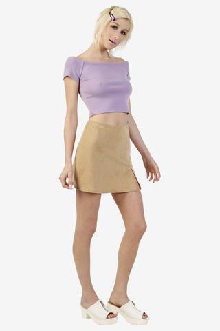 Off The Shoulder Top - Perf Purple
