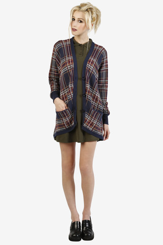 Carry Plaid Cardigan