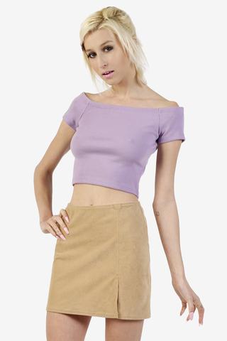 Off The Shoulder Top - Perf Purple
