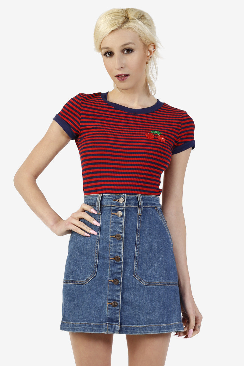 Casper Cherry Striped Ringer by Echo Club House Casper Cherry Striped Ringer by Echo Club House