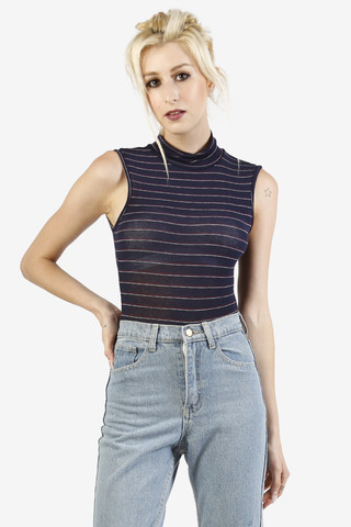 Janette Striped Sweater Tunic Tank