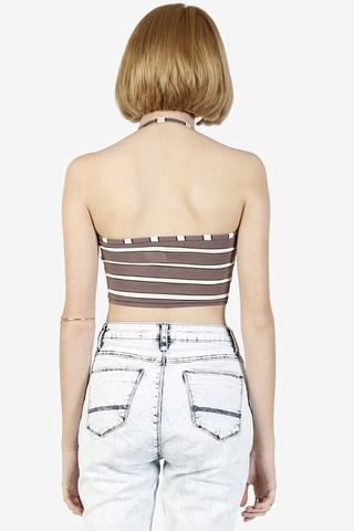 Line Up Striped Halter Top by American Deadstock