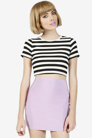 Prison Break Ribbed Cropped Stripe Top