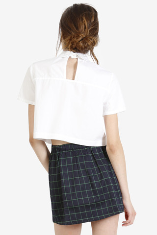 Open Back White Boxy Button Up