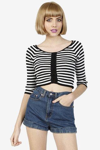 Cher Front Crossed Knit Sweater