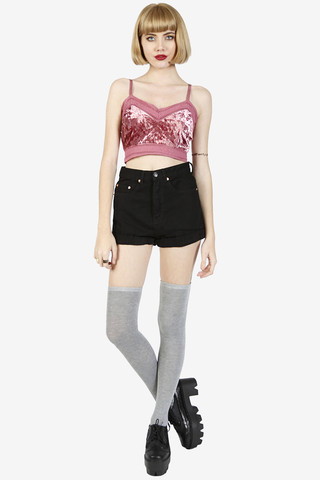 Ultimate Crush Velvet Bustier Top - Pink