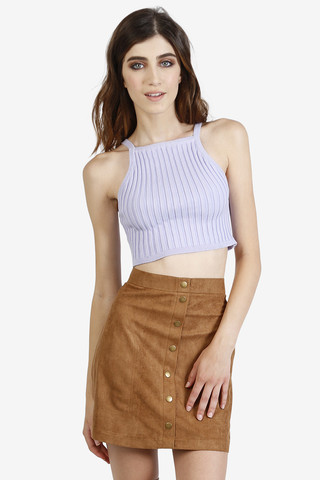 Thick Ribbed Crop Tank - Lavender