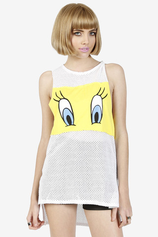 Tweety Eyes Mesh Tank by HLZBLZ
