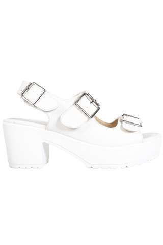 Caroline Double Strap Platform Sandal  - White