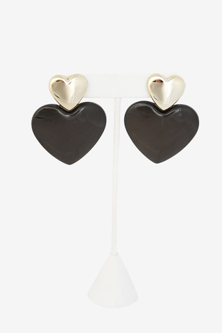 Black Heart On Earrings