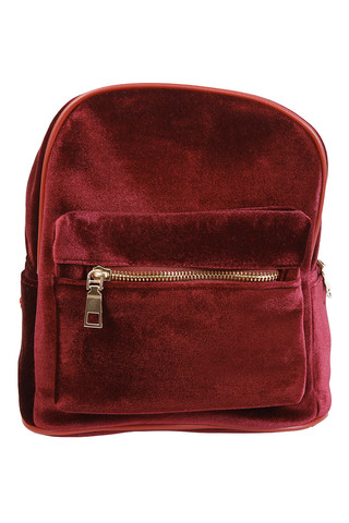 Velvet Mini Backpack - Burgundy