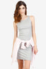 Thin Ribbed Mini Dress - Grey