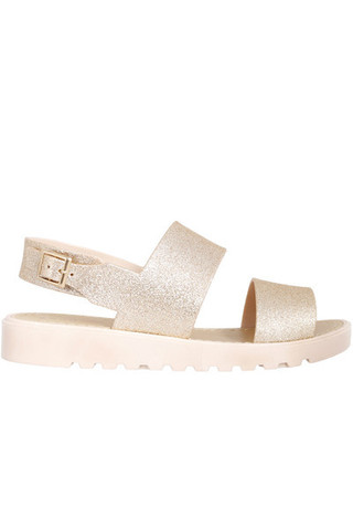 Glitter Double Strap Jelly Sandal