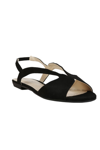 Hannah Side Strap Slip On Sandal - Black