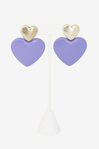 Purple Desire Heart On Earrings